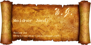 Weidner Jenő névjegykártya